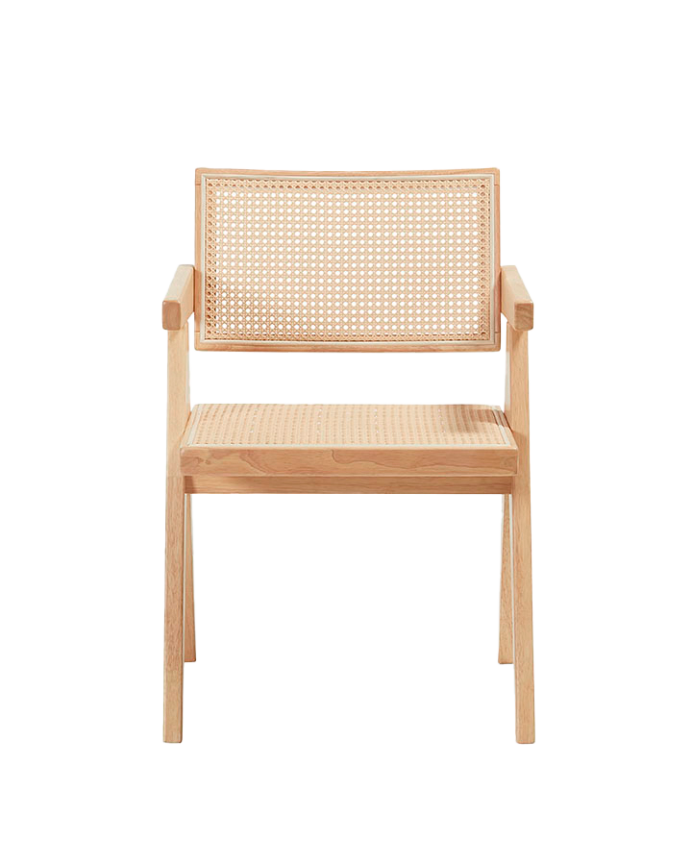 Deco Wood Pack De 6 Sillas De Madera Maciza Con Respaldo Y Asiento De Cannage En Tono Natural De 80cm