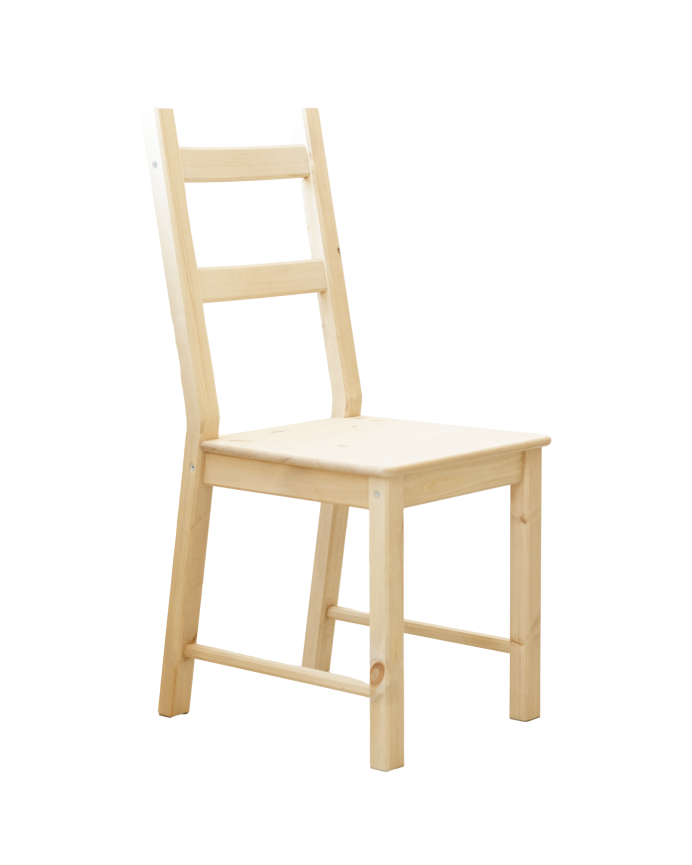 Deco wood Pack de 6 Sillas de madera maciza de pino en tono natural de 95cm