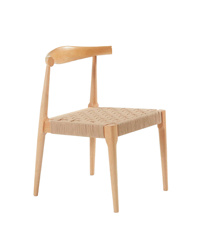 Deco wood Pack de 6 sillas de madera maciza en tono beige de 77cm