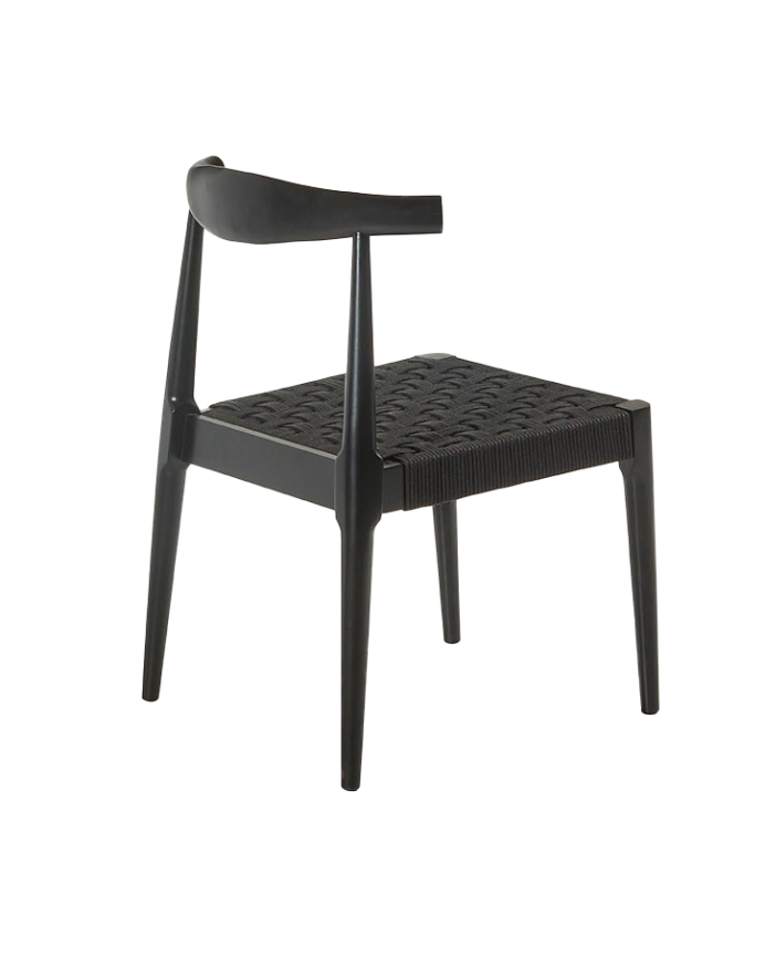 Deco Wood Pack De 6 Sillas De Madera Maciza En Tono Negro De 77cm