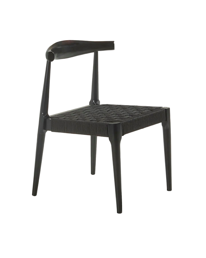 Deco wood Pack de 6 sillas de madera maciza en tono negro de 77cm