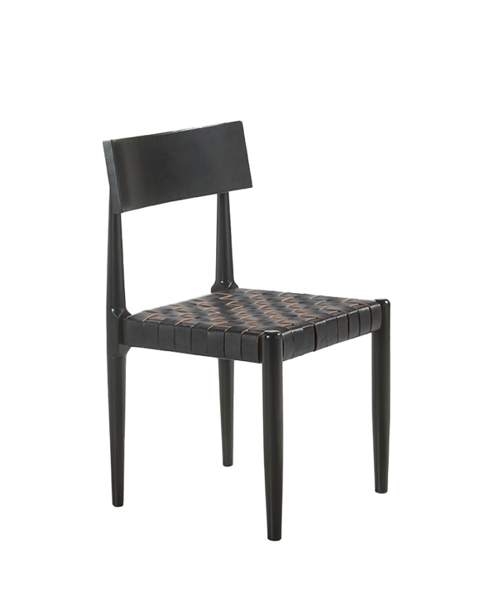 Deco wood Pack de 6 sillas de madera maciza en tono negro de 77 5cm