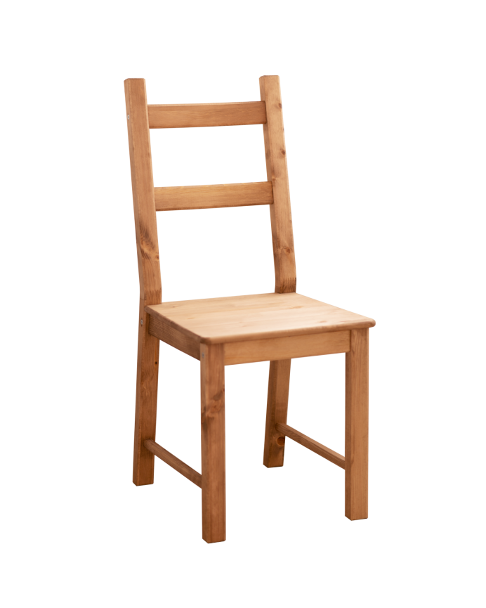 Deco wood pack de 6 Sillas de madera natural de pino maciza en tono roble oscuro de 95x41cm