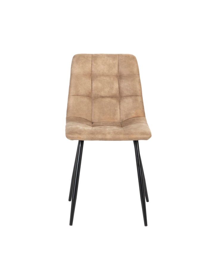 Deco Wood Pack De 6 Sillas De Microfibra Color Topo Con Patas Color Negro De 89cm