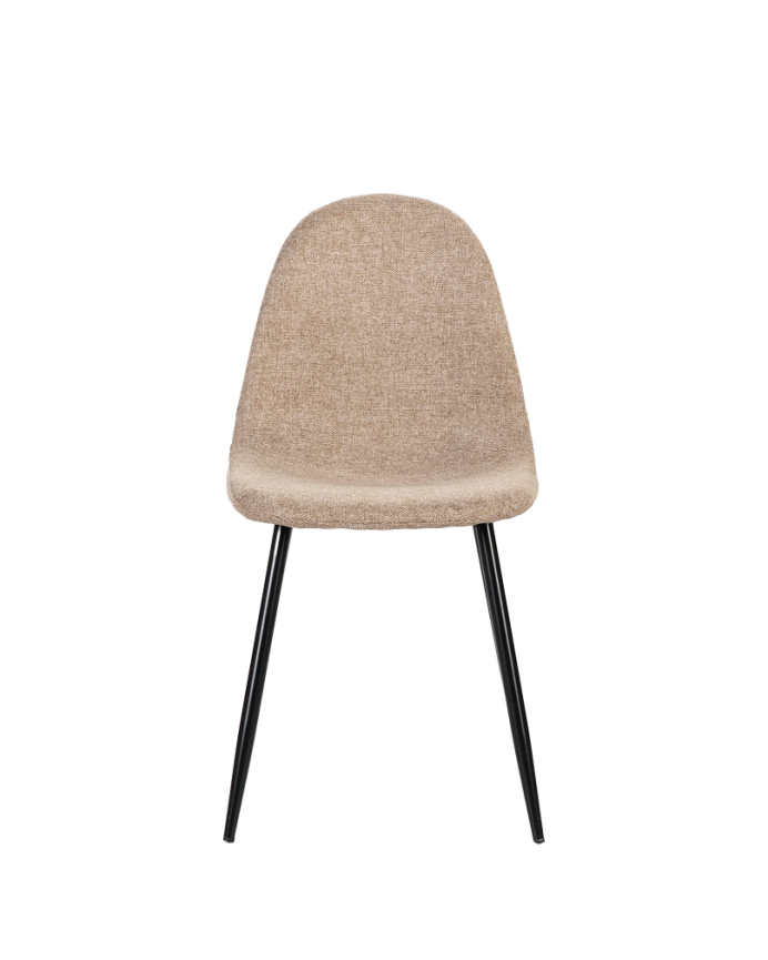 Deco Wood Pack De 6 Sillas De Tela Color Marrón Con Patas Color Negro De 86cm