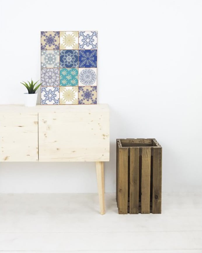 Deco Wood Papelera/Paragüero De Madera Maciza En Tono Roble Oscuro 30 5x49x26 6cm