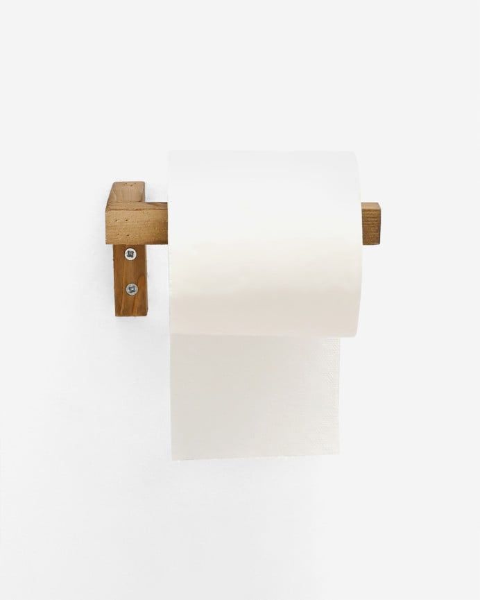 Deco Wood Portarrollos De Pared De Madera Maciza Tono Roble Oscuro De 7x14cm