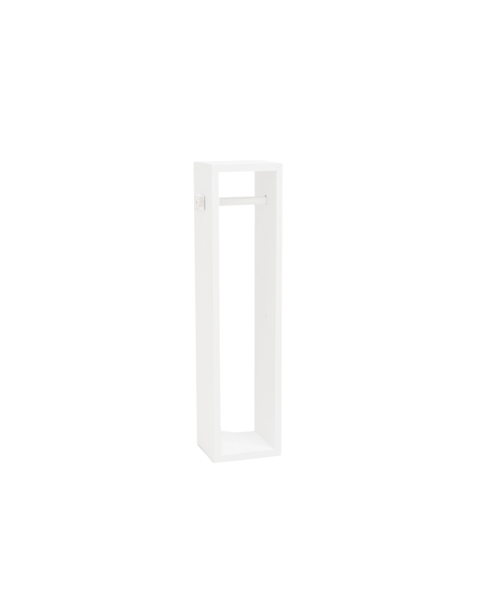 Deco wood Portarrollos de pie de madera maciza tono blanco de 70x17cm