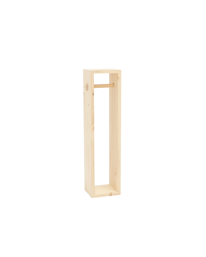 Deco wood Portarrollos de pie de madera maciza tono natural de 70x17cm