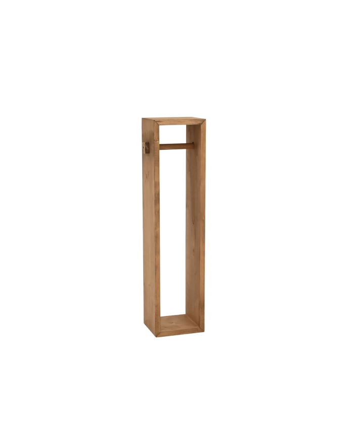 Deco wood Portarrollos de pie de madera maciza tono roble oscuro de 70x17cm