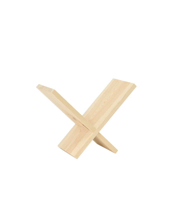 Deco wood Revistero de madera maciza en tono natural de 30x40cm