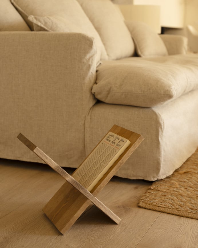 Deco Wood Revistero De Madera Maciza En Tono Roble Oscuro De 30x40cm