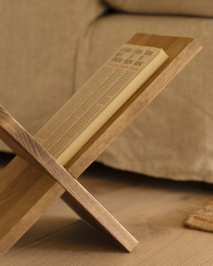 Deco Wood Revistero De Madera Maciza En Tono Roble Oscuro De 30x40cm