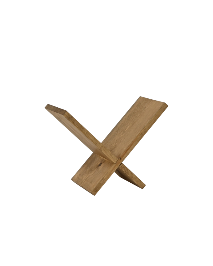 Deco wood Revistero de madera maciza en tono roble oscuro de 30x40cm