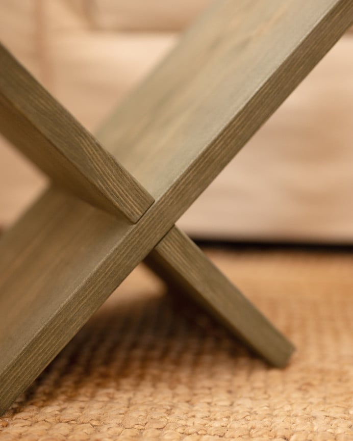 Deco Wood Revistero De Madera Maciza En Tono Verde De 30x40cm