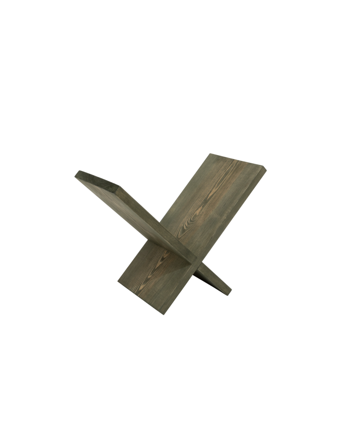 Deco wood Revistero de madera maciza en tono verde de 30x40cm