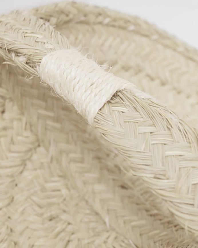 Deco Wood Revistero Redondo De Esparto Natural De 60x40x27cm