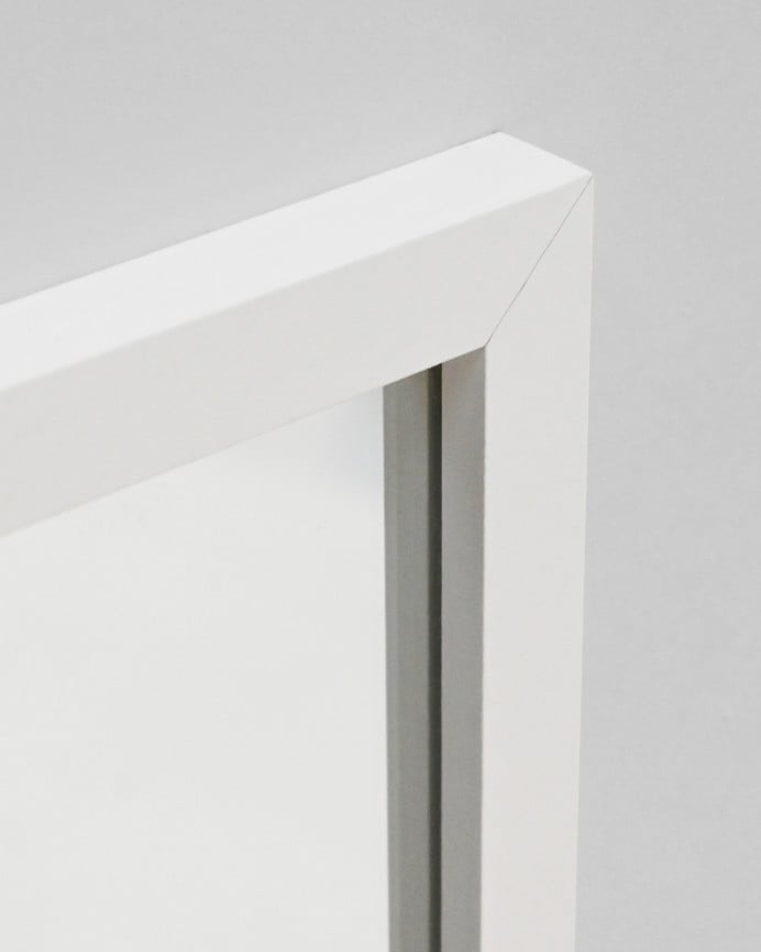 Deco Wood Set De 4 Espejos De Pared Cuadrados De Madera Tono Blanco De 30x30cm