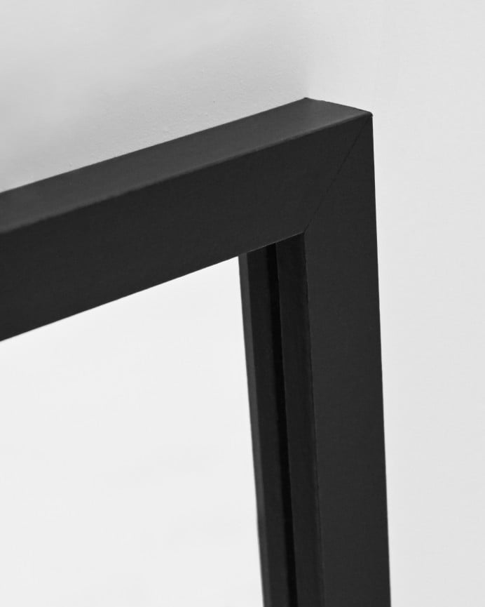 Deco Wood Set De 4 Espejos De Pared Cuadrados De Madera Tono Negro De 30x30cm