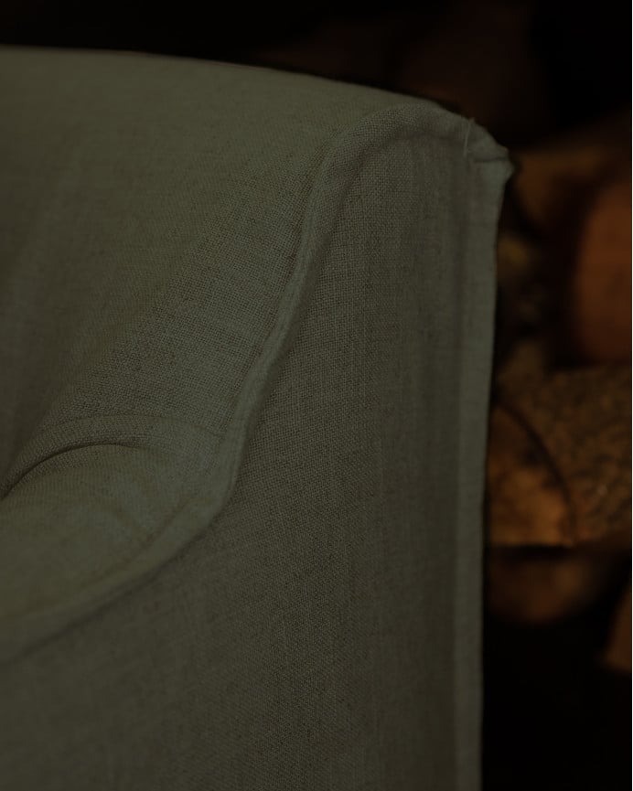 Deco Wood Sofá De 2 Plazas De Algodón Y Lino Desenfundable Color Azul 160x100cm