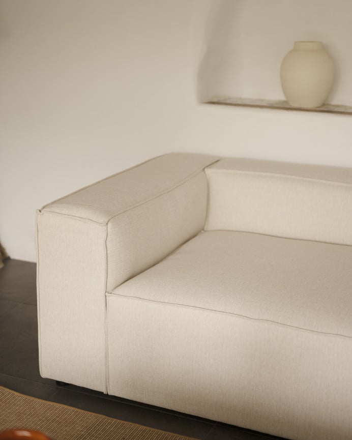 Deco Wood Sofá De 3/4 Plazas Color Blanco Roto De 210x110cm