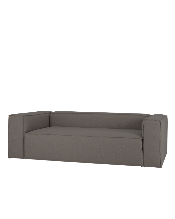 Deco wood Sofá de 3/4 plazas color gris oscuro de 210x110cm