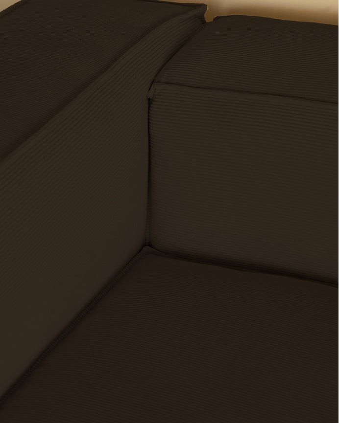 Deco Wood Sofá De 3/4 Plazas De Pana Color Gris Oscuro 210x110cm