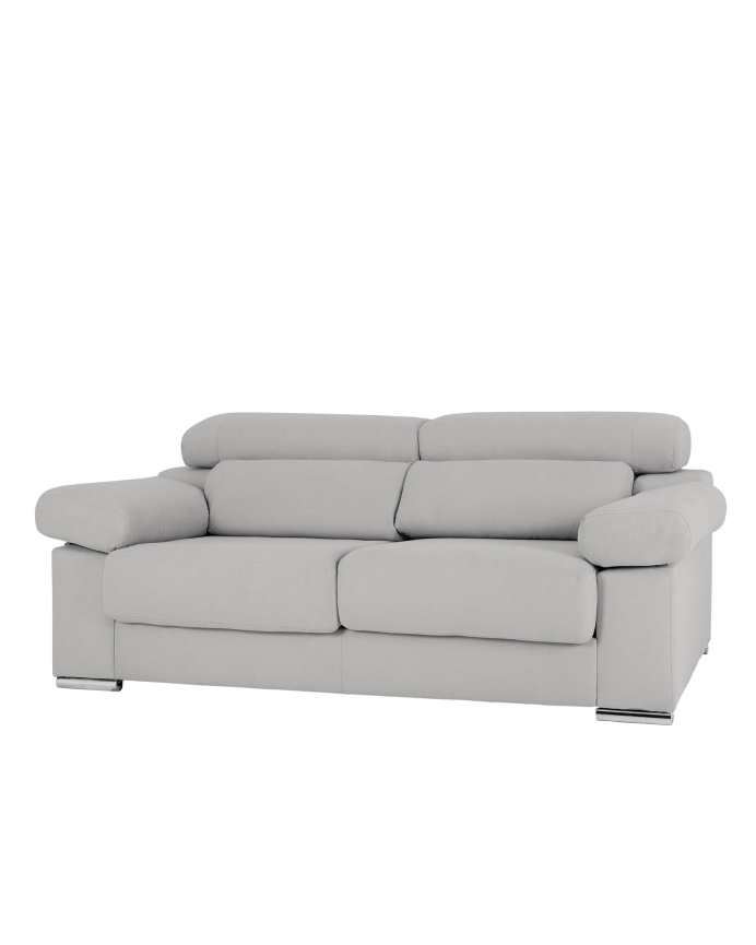 Deco wood Sofá de 3 plazas color gris claro de 195cm