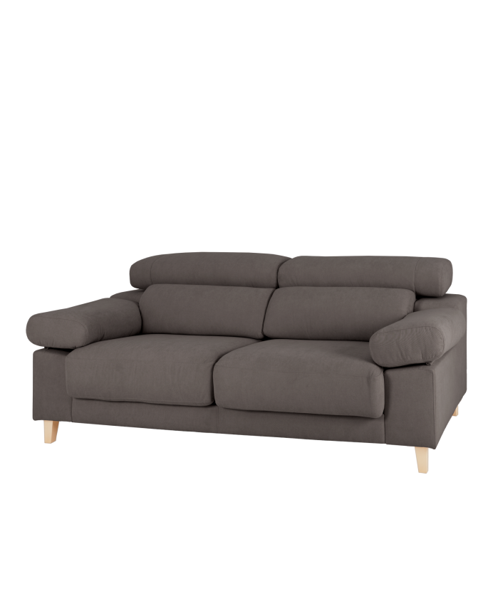 Deco wood Sofá de 3 plazas color gris oscuro de 195cm