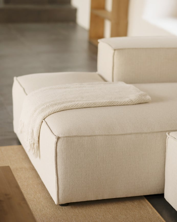 Deco Wood Sofá De 4 Plazas Con Chaise Longue Izquierdo Color Blanco Roto De 250x175cm