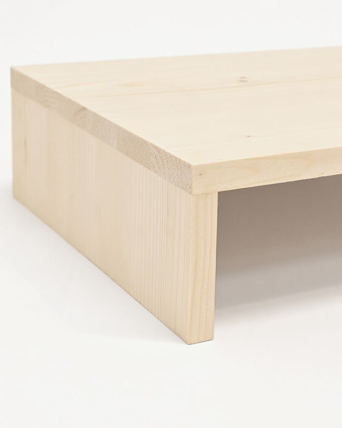 Deco Wood Soporte Para Elevar El Monitor De La Pantalla Del Ordenador Den Madera Maciza Tono Natural De 50x25cm