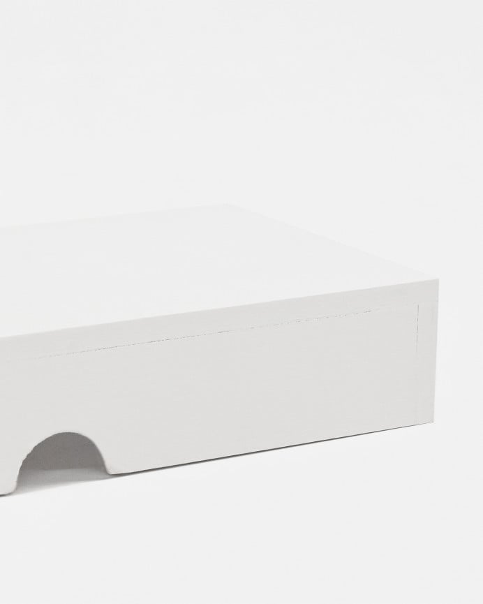 Deco Wood Soporte Para Elevar El Monitor De La Pantalla Del Ordenador Den Madera Maciza Tono Blanco De 50x25cm