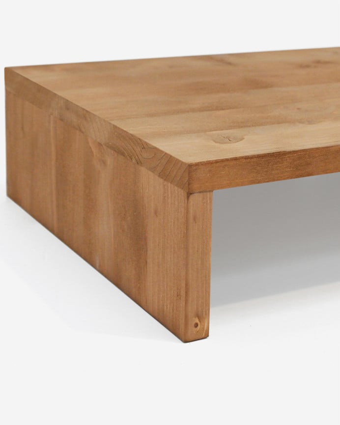 Deco Wood Soporte Para Elevar El Monitor De La Pantalla Del Ordenador Den Madera Maciza Tono Roble Oscuro De 50x25cm