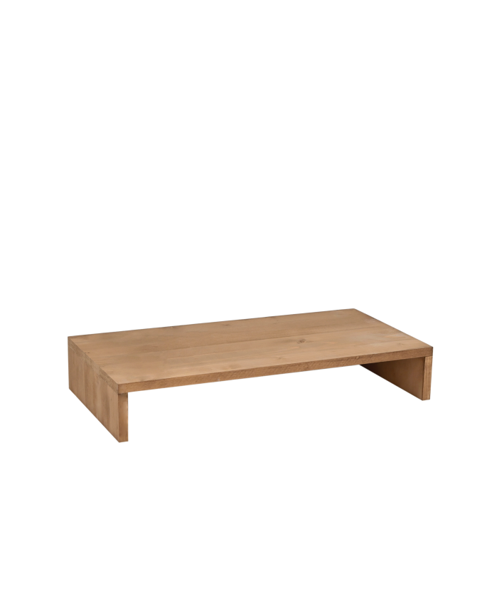 Deco wood Soporte para elevar el monitor de la pantalla del ordenador den madera maciza tono roble oscuro de 50x25cm