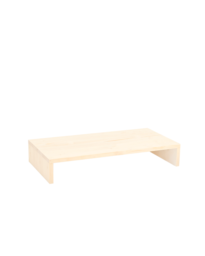 Deco wood Soporte para elevar el monitor de la pantalla del ordenador den madera maciza tono natural de 50x25cm