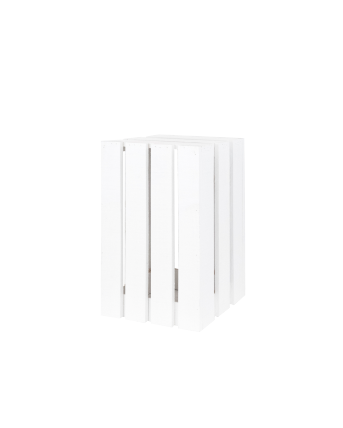 Deco wood Taburete de madera maciza en tono blanco 30 5x49x26 5cm