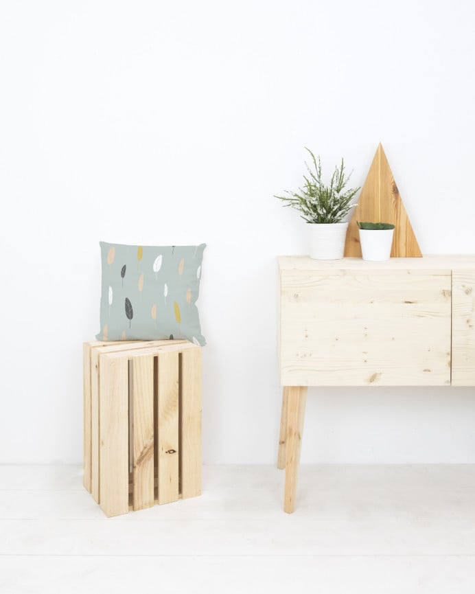 Deco Wood Taburete De Madera Maciza En Tono Natural 30 5x49x26 5cm