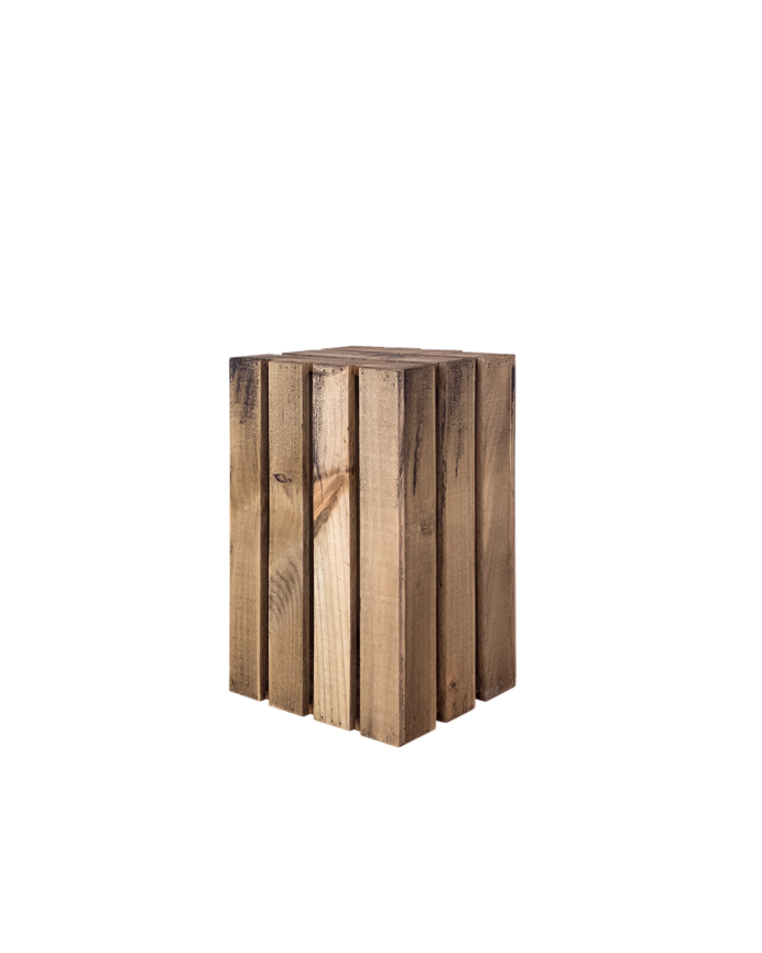 Deco Wood Taburete De Madera Maciza En Tono Roble Oscuro 30 5x49x26 5cm