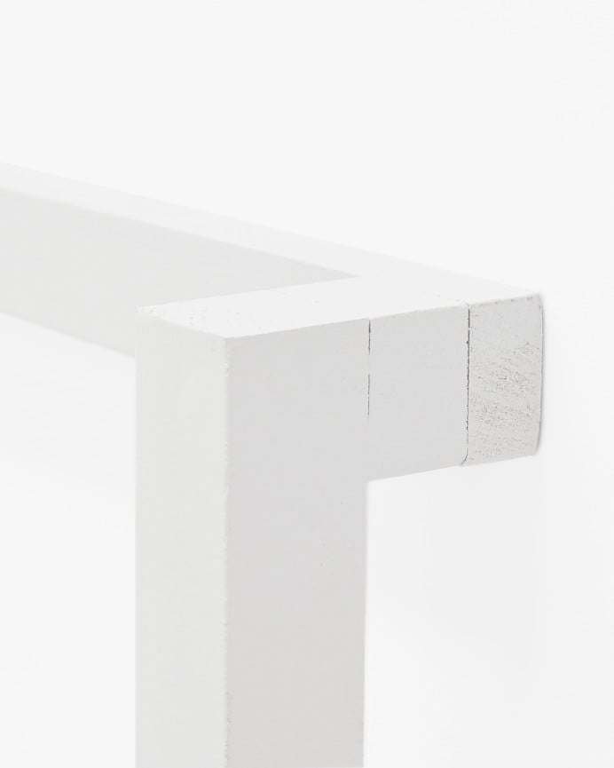 Deco Wood Toallero De Madera Maciza Tono Blanco De 100x50cm