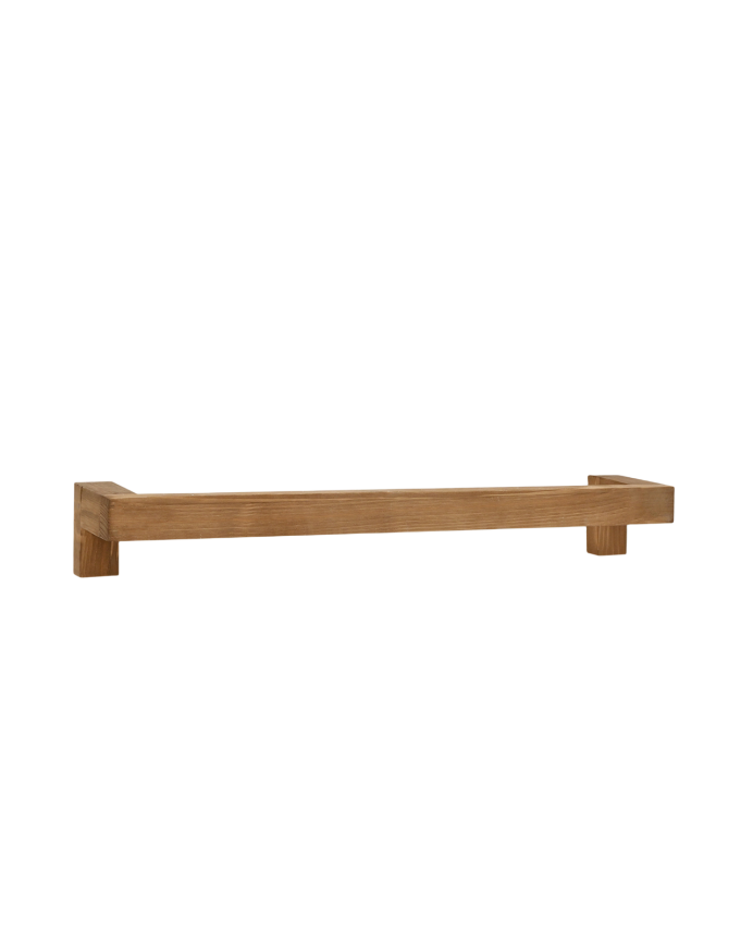 Deco wood Toallero de madera maciza tono roble oscuro de 7x50cm