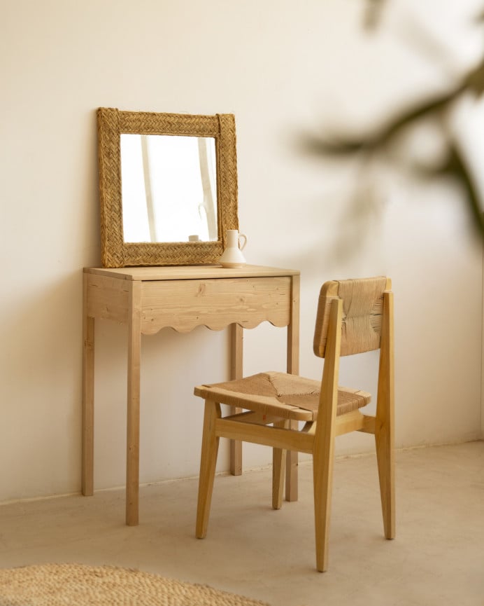 Deco Wood Tocador De Madera Maciza En Tono Roble Medio De 80cm