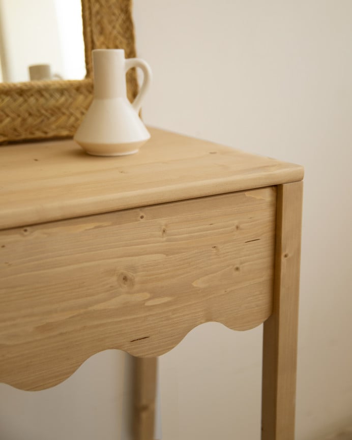 Deco Wood Tocador De Madera Maciza En Tono Roble Medio De 80cm