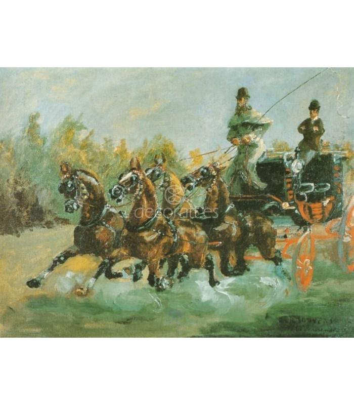 Decoratt Alphonse Toulouse Lautrec en coche de caballos