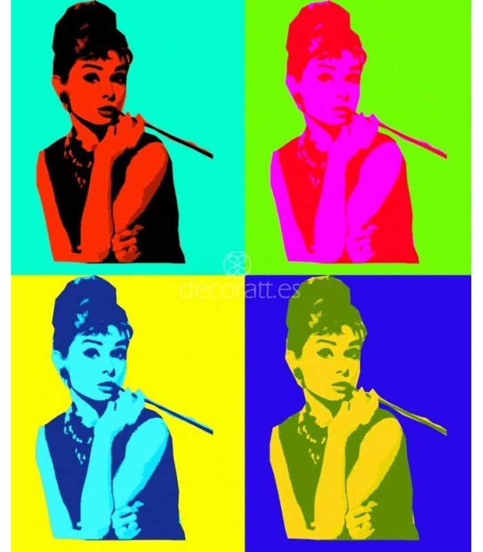 Decoratt andy_warhol ish audrey hepburn by broomstick