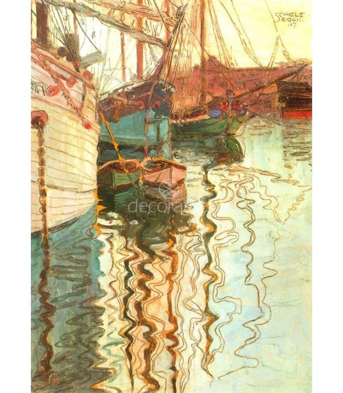 Decoratt Barcos de vela en el agua movida por las olas