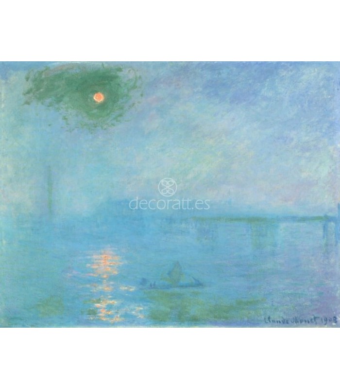 Decoratt Charing Cross Bridge brouillard sur la Tamise