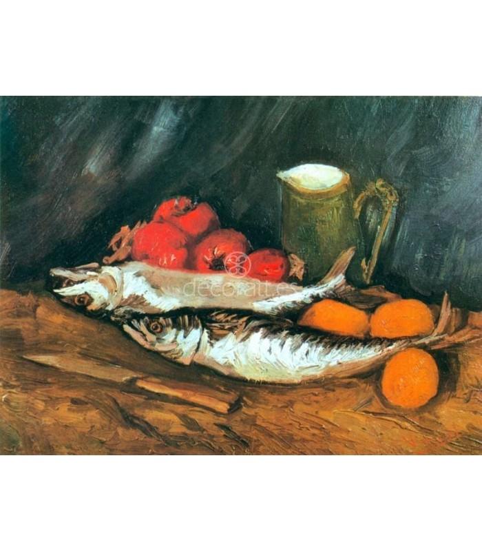 Decoratt Bodegon con caballas limones y tomates