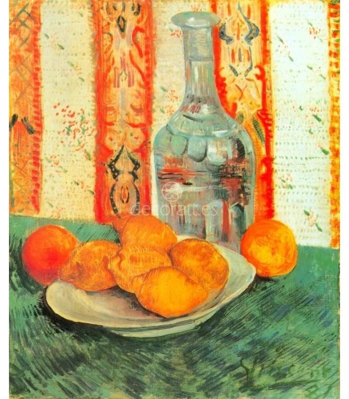 Decoratt Bodegon con limones y botella