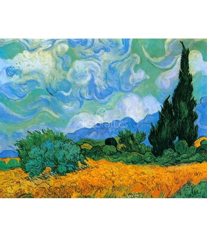 Decoratt Campo de trigo con cipreses