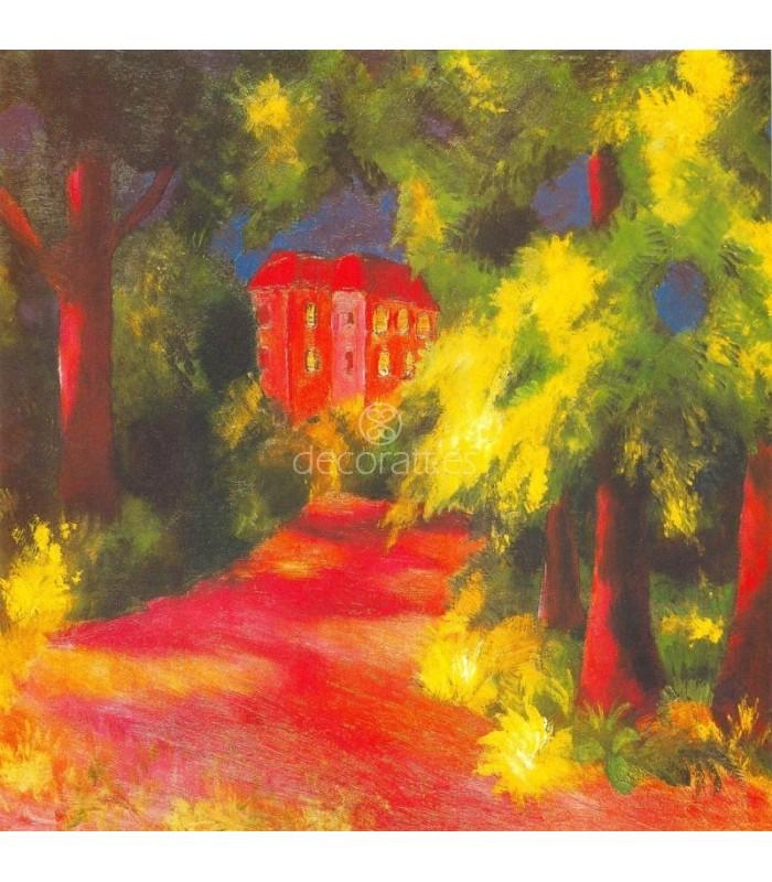 Decoratt Casa roja en el parque